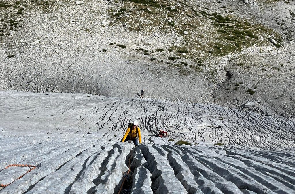 Supervivencia en las Canaletas centrales al Pico Fenez (V+)